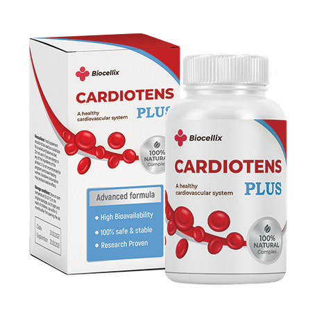 Envase del suplemento de bienestar Cardiotens